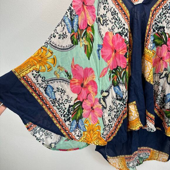 FARM Rio Kaftan Dress Floral Boho Small Kimono - Picture 6 of 12